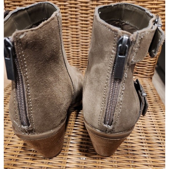 Lucky Brand Boots Womens 9.5 Leather Suede Booties Emmerlee Country Western 2.5" - Picture 5 of 12